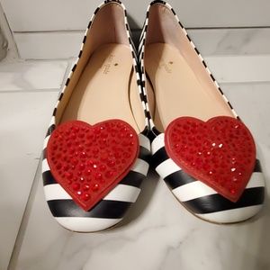 Kate Spade Flats with Red Hearts